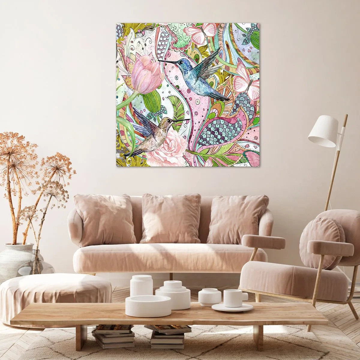 Schilderen op canvas - Verstrikt in wijnstokken - 40x40 cm