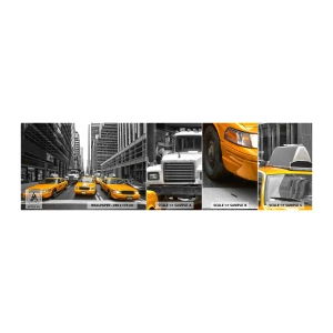 Fotobehang Monster Zelfklevend Deluxe Sticker - Wij geven de stad de kleuren - Stad, New York, Architectuur - 100x30 cm