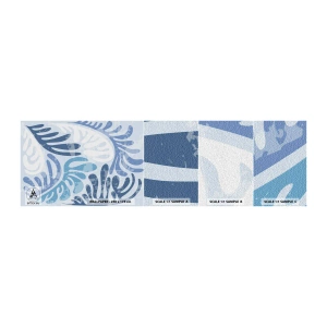 Fotobehang Monster Zelfklevend Deluxe Sticker - Blauwe varens - Minimalisme, Pastel, Boho - 100x30 cm