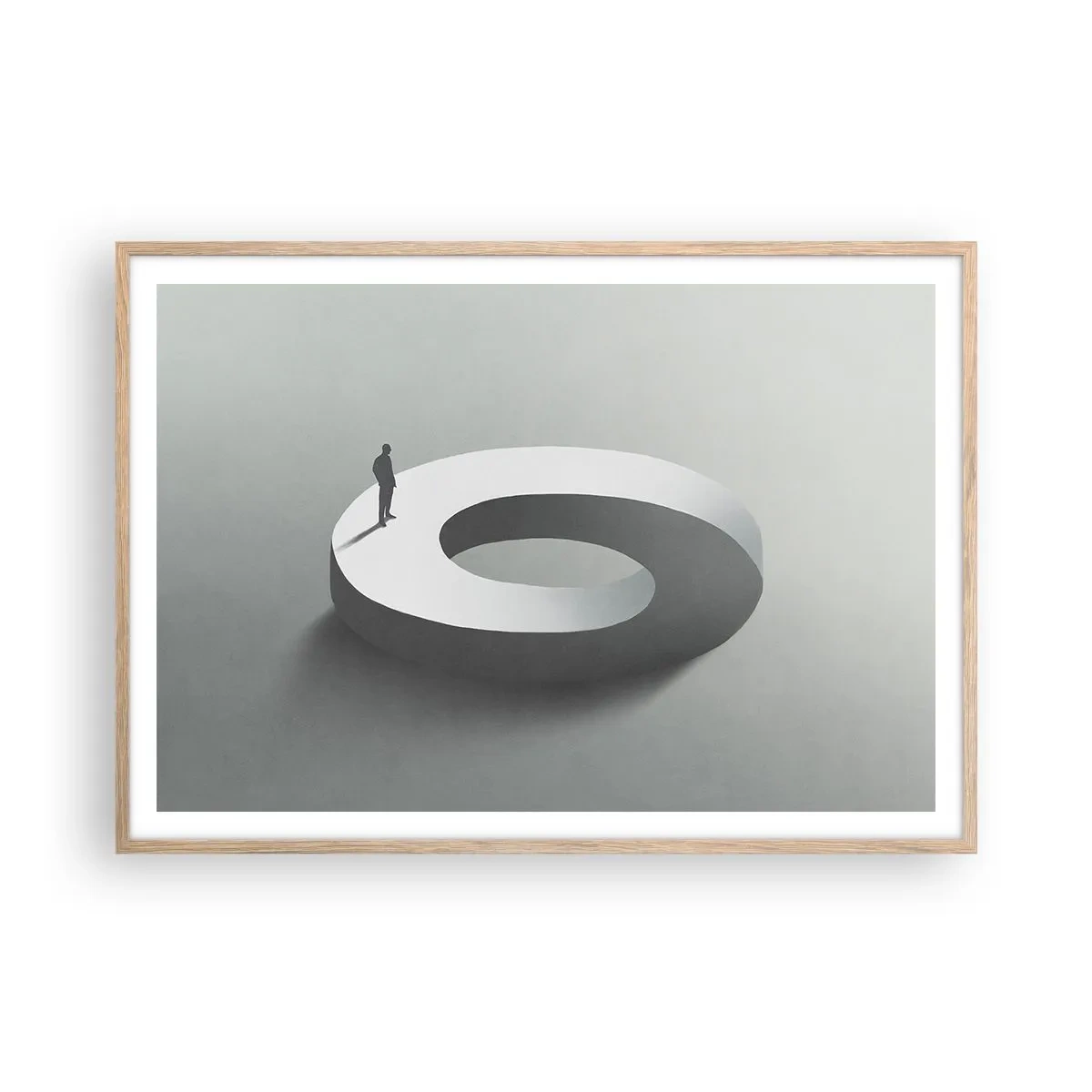 Een poster in een licht eiken lijst - En wees hier slim - 100x70 cm