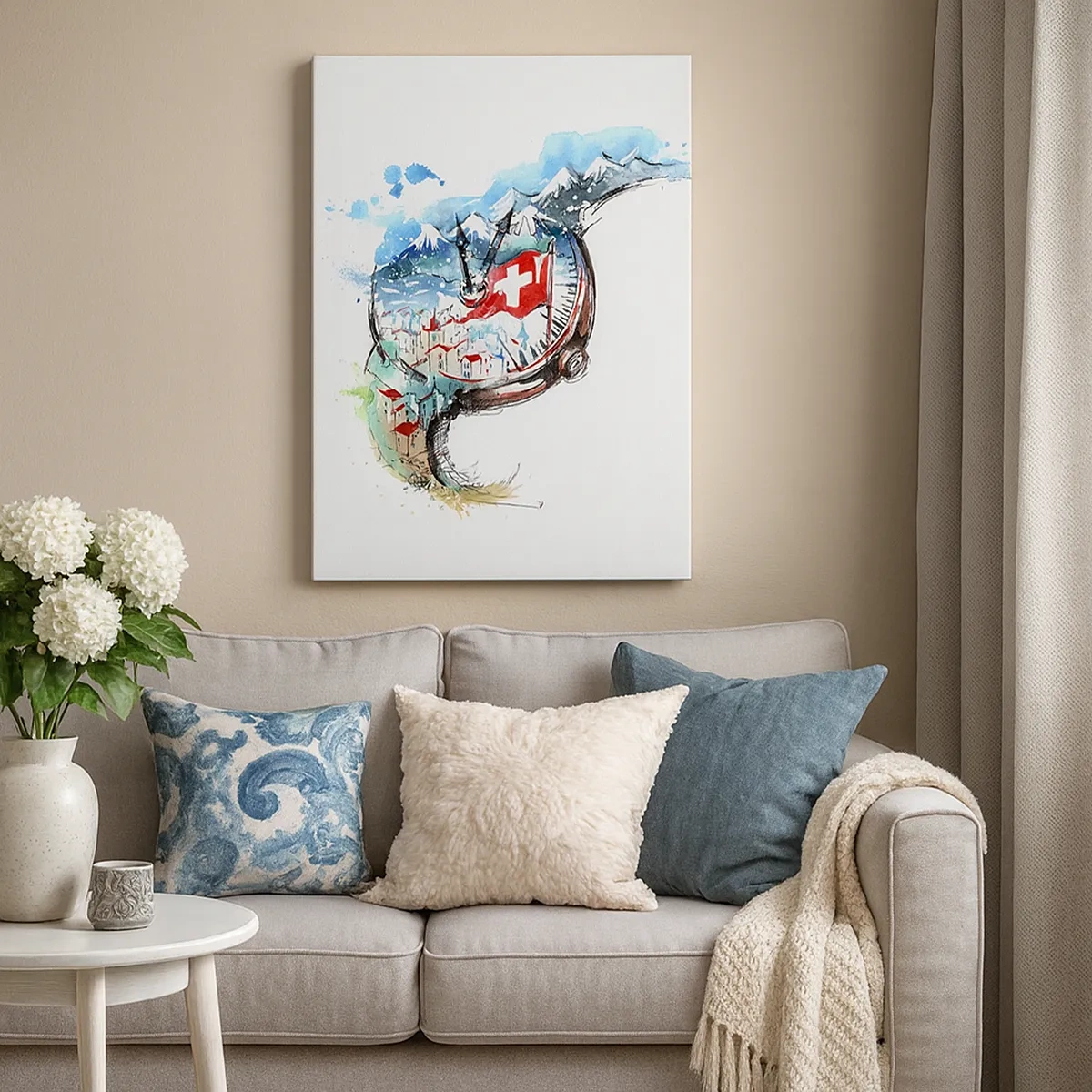 Schilderen op canvas - De geest van Zwitserland - 50x70 cm