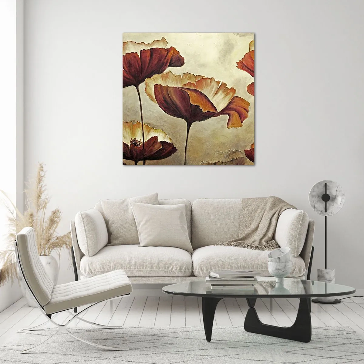 Schilderen op glas - Golvend weiland - 60x60 cm