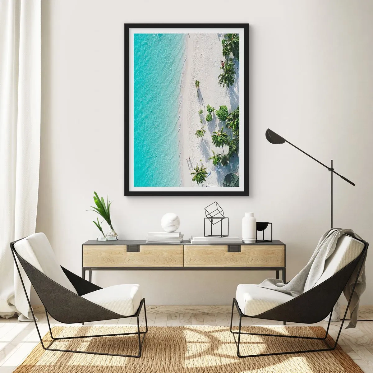 Poster in een zwarte lijst - Een vakantie in het paradijs - 61x91 cm