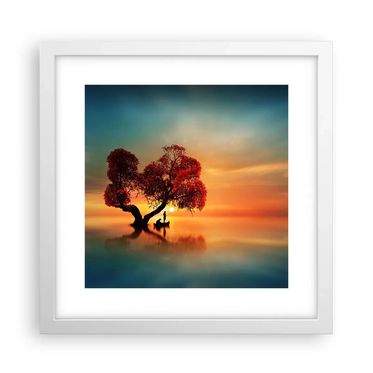 Poster in een witte lijst - Afstanders en de stilte van de wereldlozen - 30x30 cm