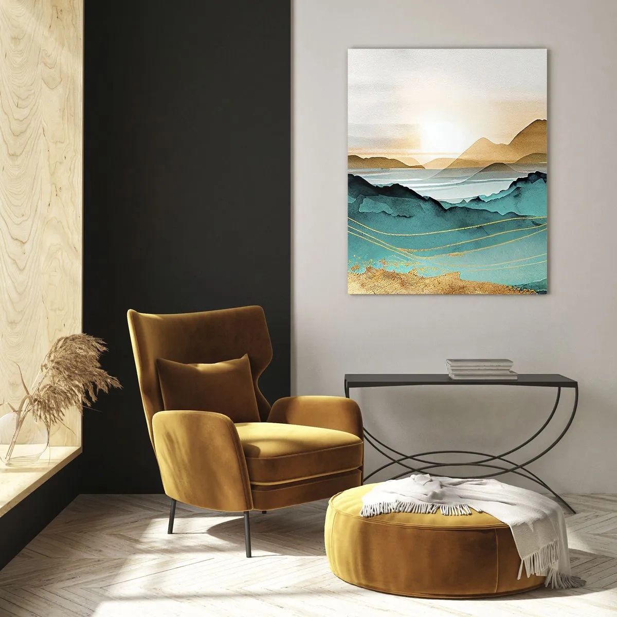 Schilderen op glas - Op de rand van abstractie – landschap - 70x100 cm