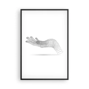 Poster in een zwarte lijst - Veerkrachtige hand - 61x91 cm