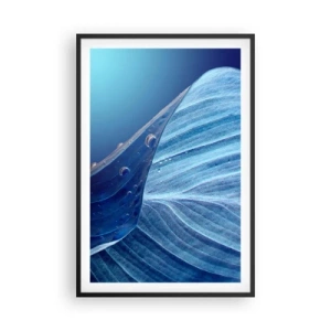 Poster in een zwarte lijst - Verborgen druppels blauw - 61x91 cm
