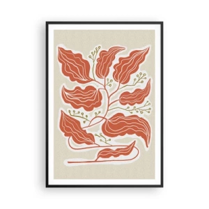 Poster in een zwarte lijst - Folk en koraal - 70x100 cm