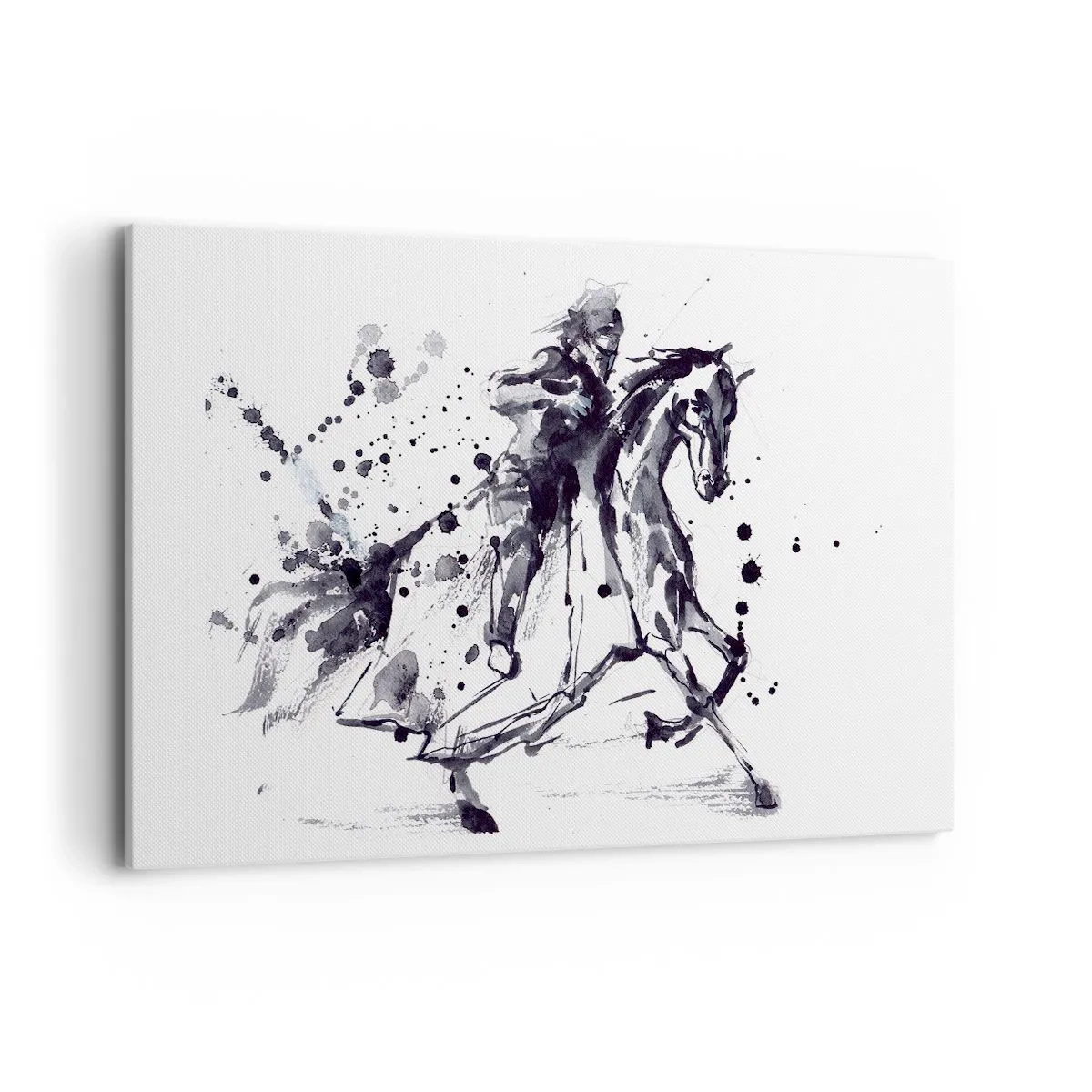 Schilderen op canvas - Zwarte ridder - 120x80 cm