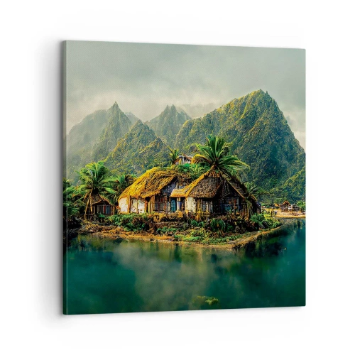 Schilderen op canvas - Tropisch paradijs - 60x60 cm