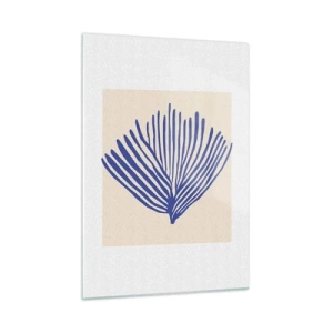 Schilderen op glas - Blauwe waaier - 50x70 cm