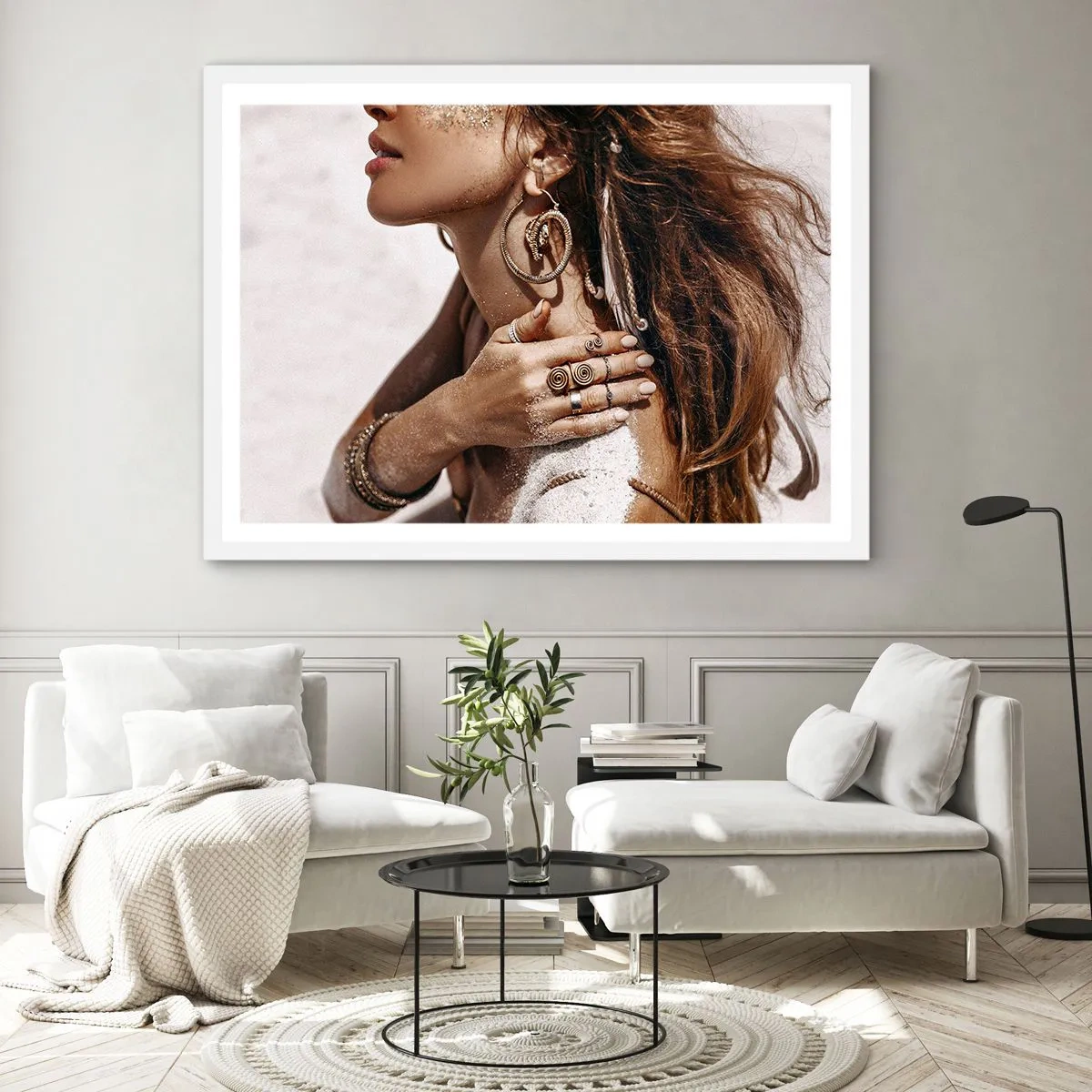 Poster in een witte lijst - Koningin van het wilde strand - 40x30 cm