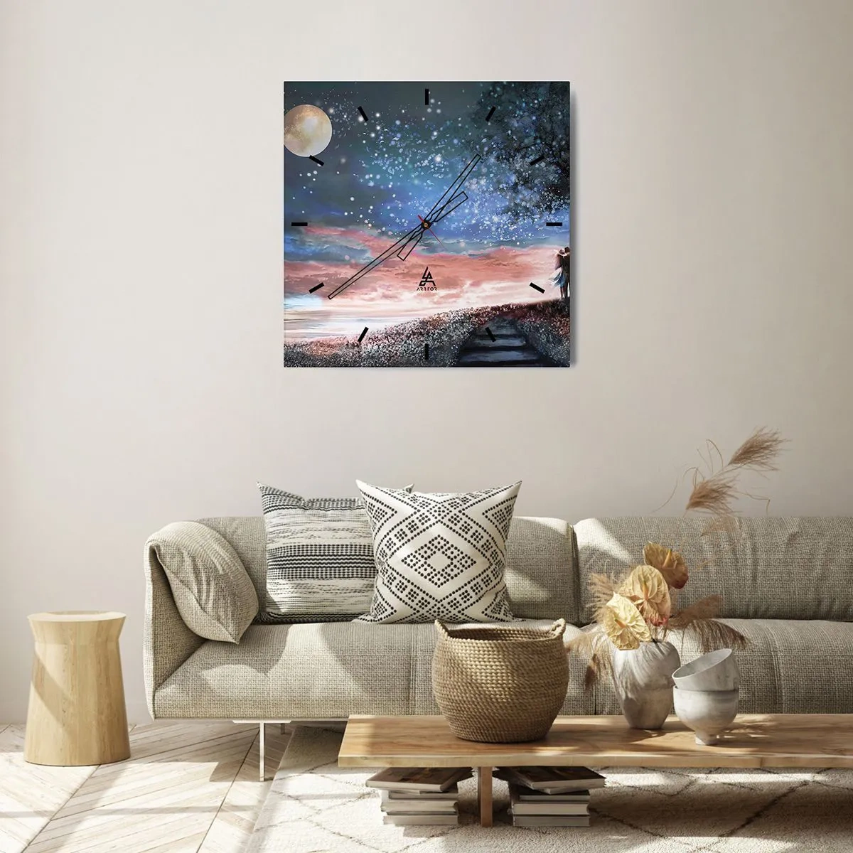 Wandklok - Klok - Een sterrenspektakel - 30x30 cm