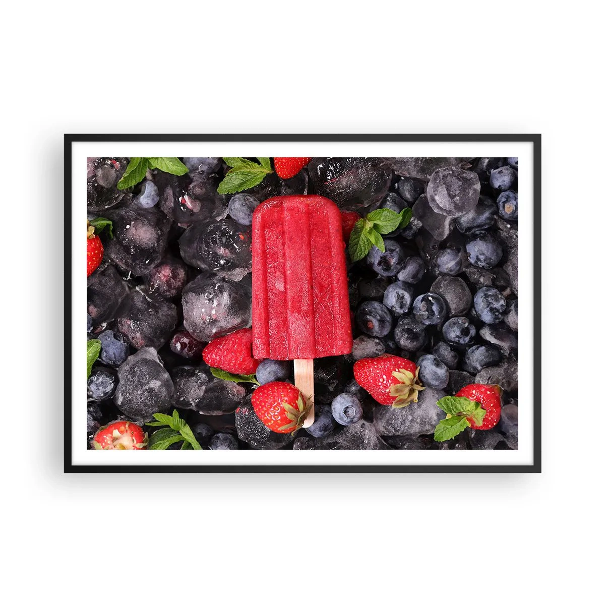 Poster in een zwarte lijst - De smaak van hete zomer - 100x70 cm