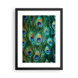 Poster in een zwarte lijst - Een pauwenooglook - 30x40 cm