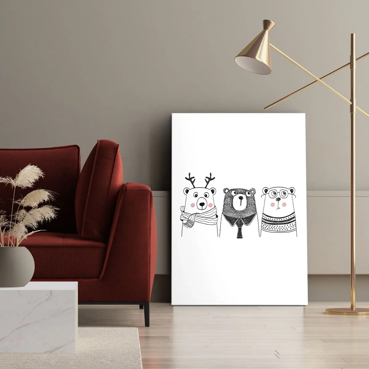 Schilderen op canvas - Beer, beertje en taddybeer - 50x70 cm