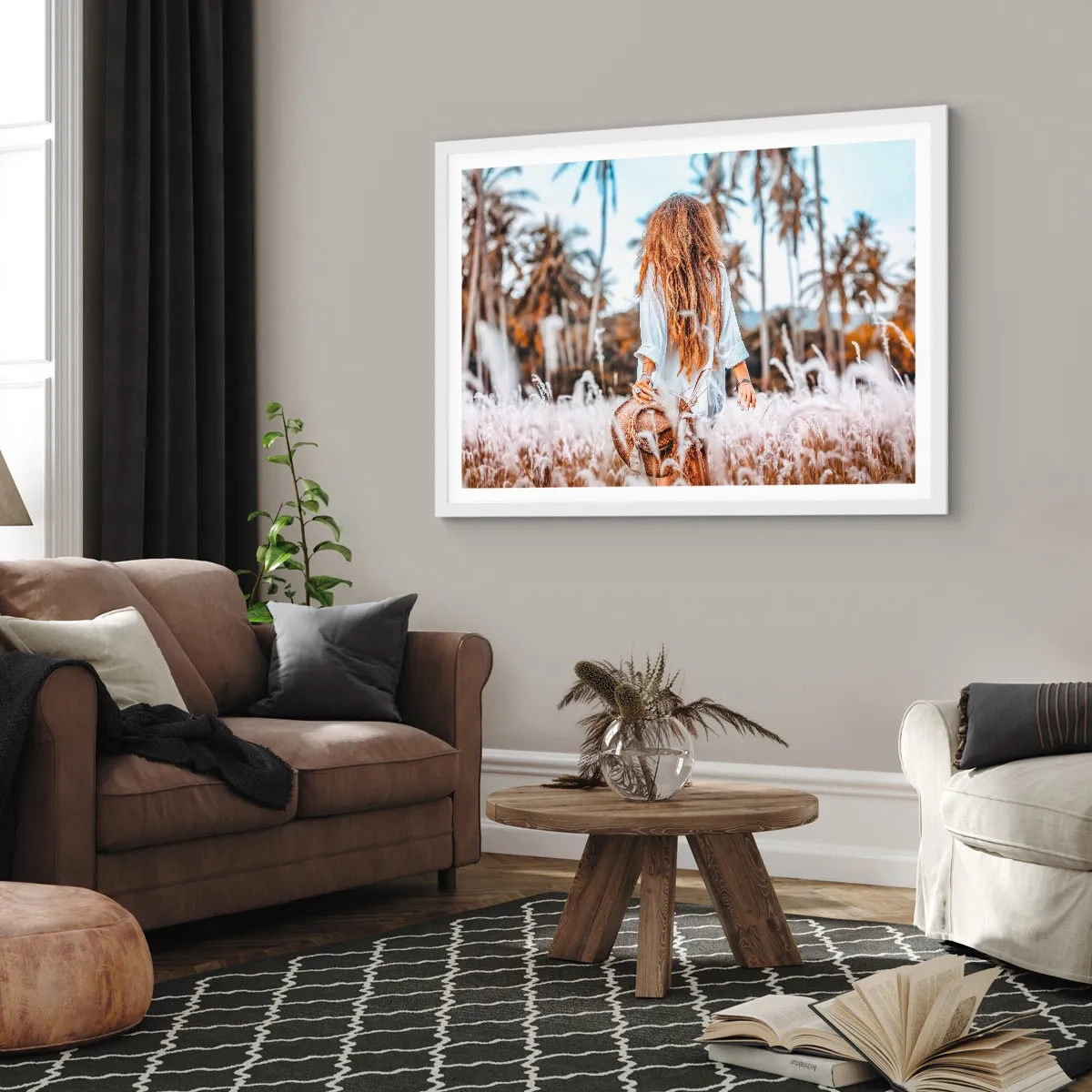 Poster in een witte lijst - Geboren uit graspluis - 100x70 cm