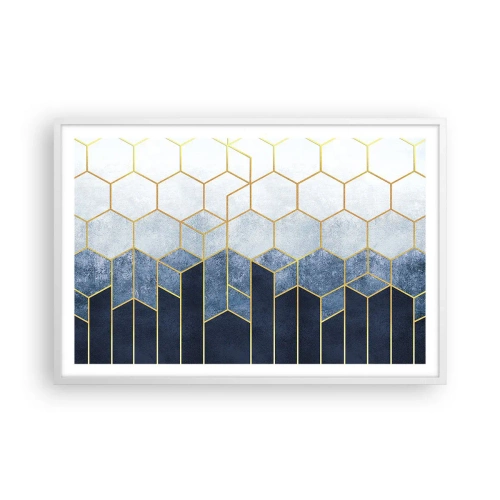 Poster in een witte lijst - Compositie in een gesyncopeerd ritme - 91x61 cm