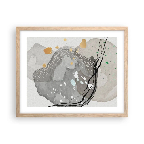Een poster in een licht eiken lijst - Organische compositie - 50x40 cm