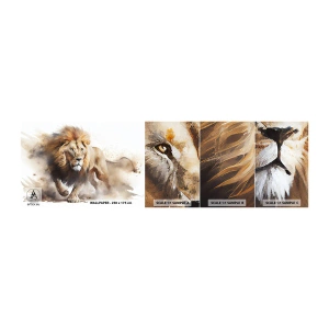 Fotobehang Staaltje Standard Eco - De koning vertrekt - Leeuw, Helder, Dier - 100x30 cm