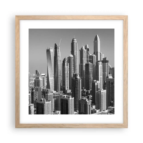 Een poster in een licht eiken lijst - Stad in de woestijn - 40x40 cm