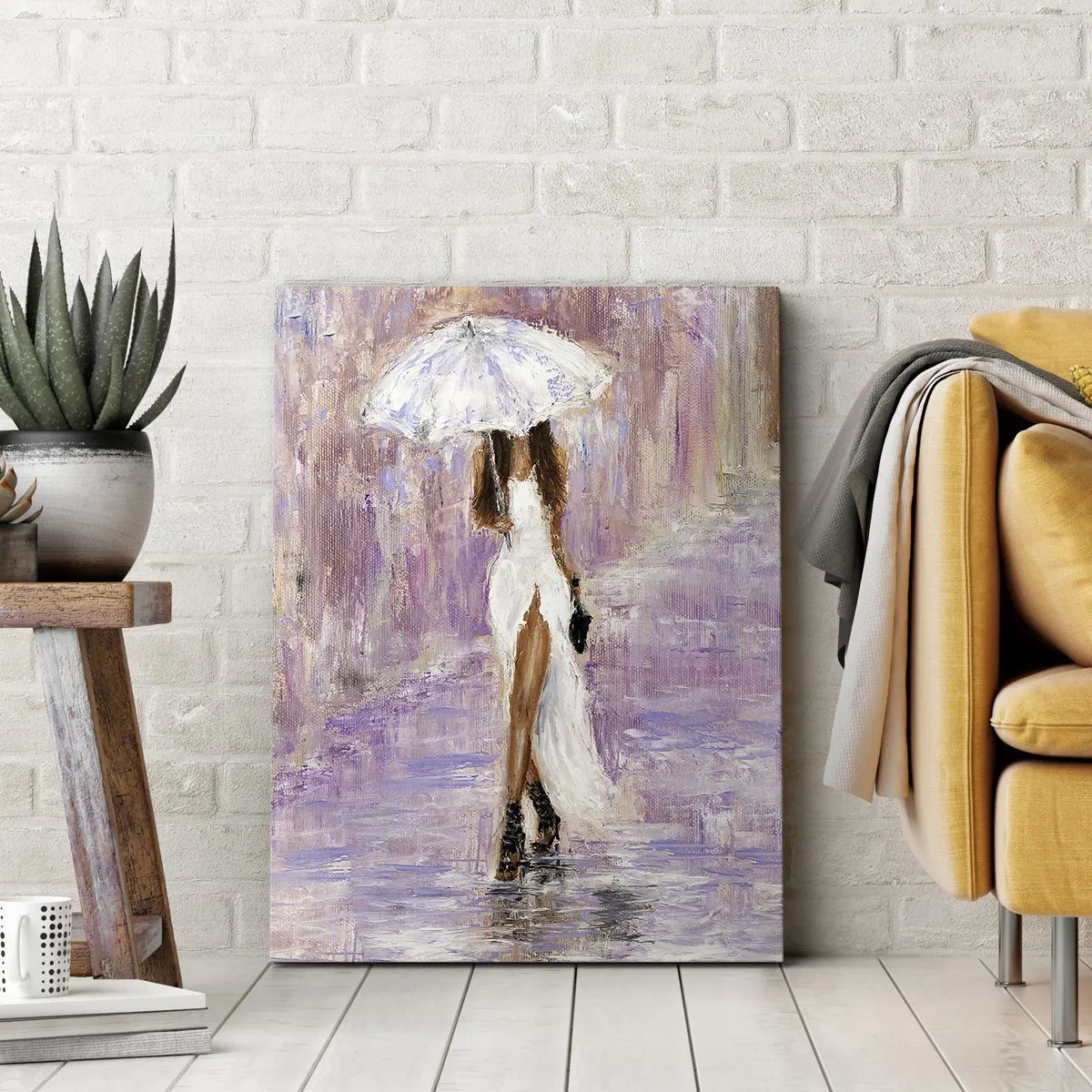 Schilderen op canvas - In de lila regen - 70x100 cm