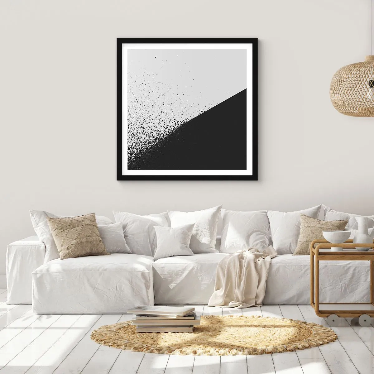 Poster in een zwarte lijst - Steeds sneller, meer en meer - 40x40 cm