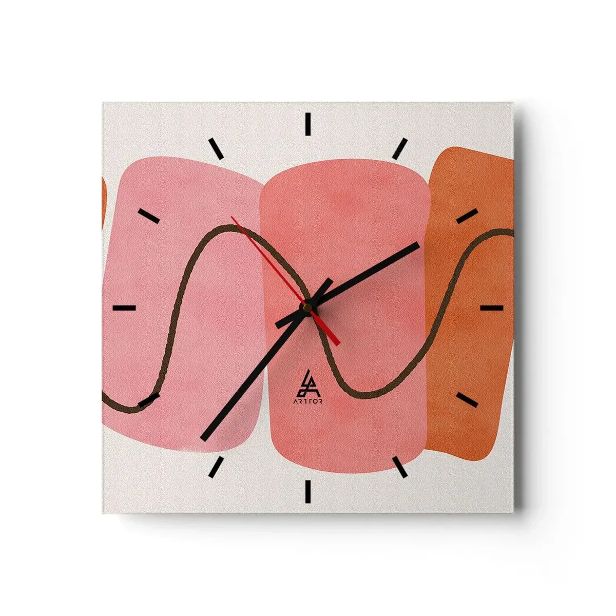 Wandklok - Klok - zachte beweging van vormen - 30x30 cm