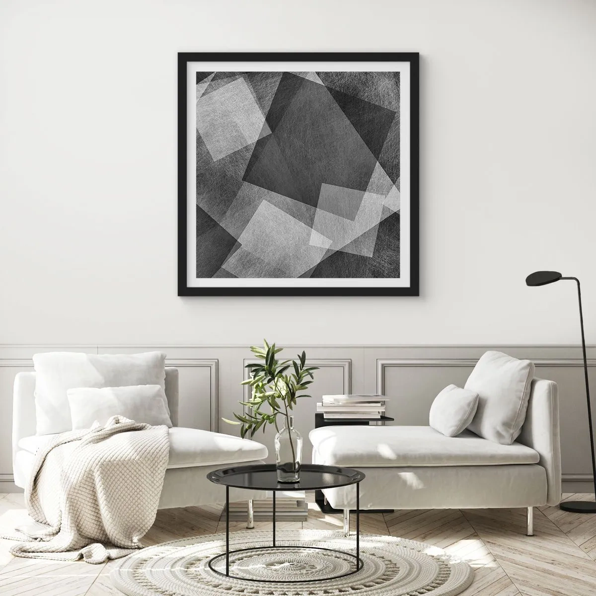 Poster in een zwarte lijst - Het eeuwige symbool van duurzaamheid en orde - 60x60 cm