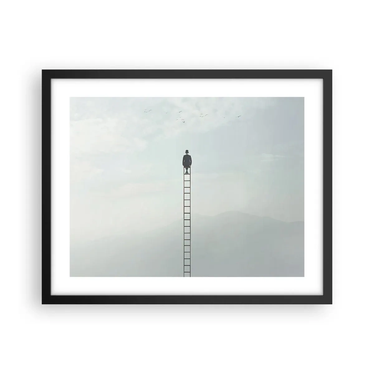 Poster in een zwarte lijst - Stap verder op! - 50x40 cm