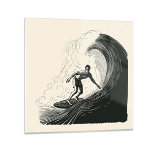 Schilderen op glas - Koning van de golf - 60x60 cm