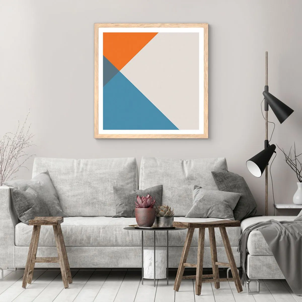 Een poster in een licht eiken lijst - In een hoekje… - 30x30 cm