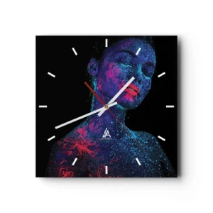 Wandklok - Klok - in sterrenstof - 30x30 cm