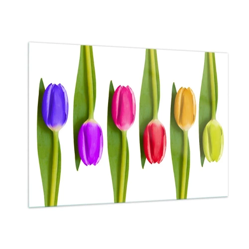 Schilderen op glas - Regenboog compositie - 100x70 cm