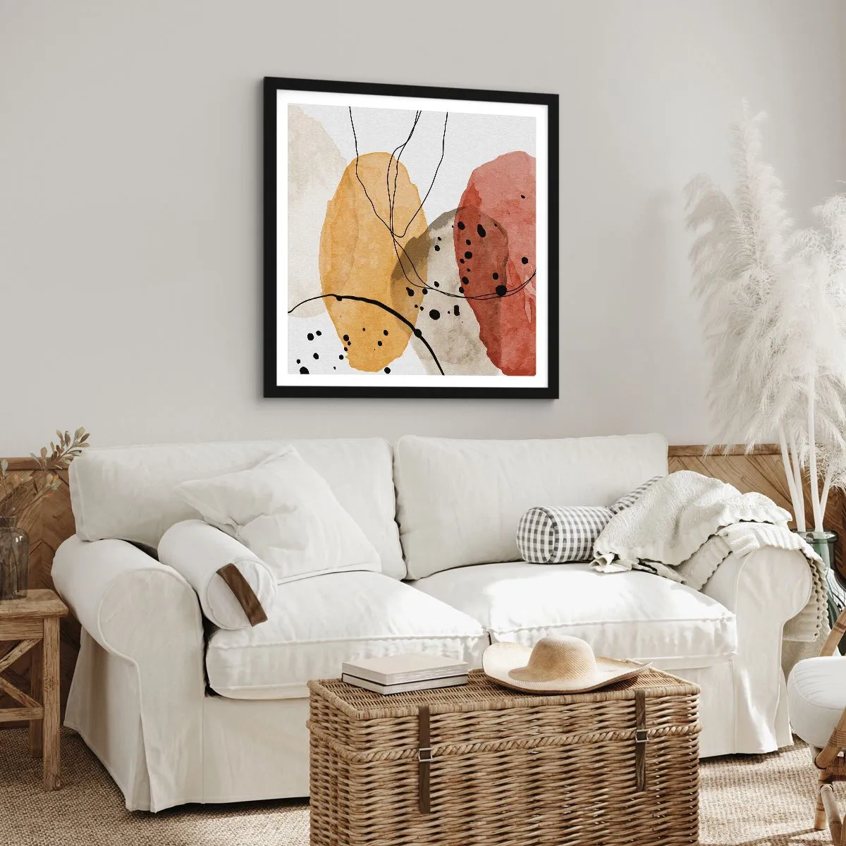 Poster in een zwarte lijst - Als lichte, transparante lucht - 60x60 cm