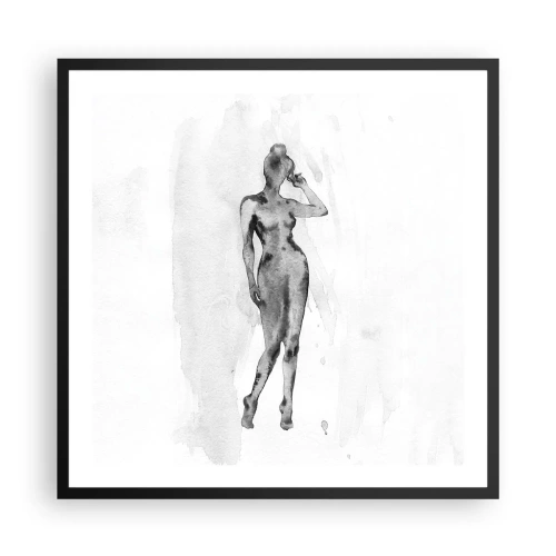 Poster in een zwarte lijst - Een onderzoek naar het ideaal van vrouwelijkheid - 60x60 cm