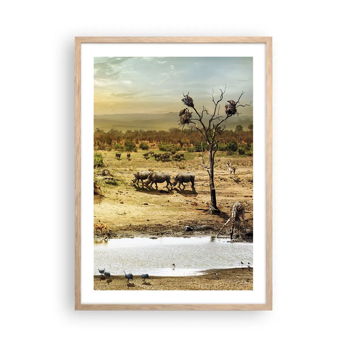Een poster in een licht eiken lijst - "Er stroomde een rivier uit Eden …" - 50x70 cm