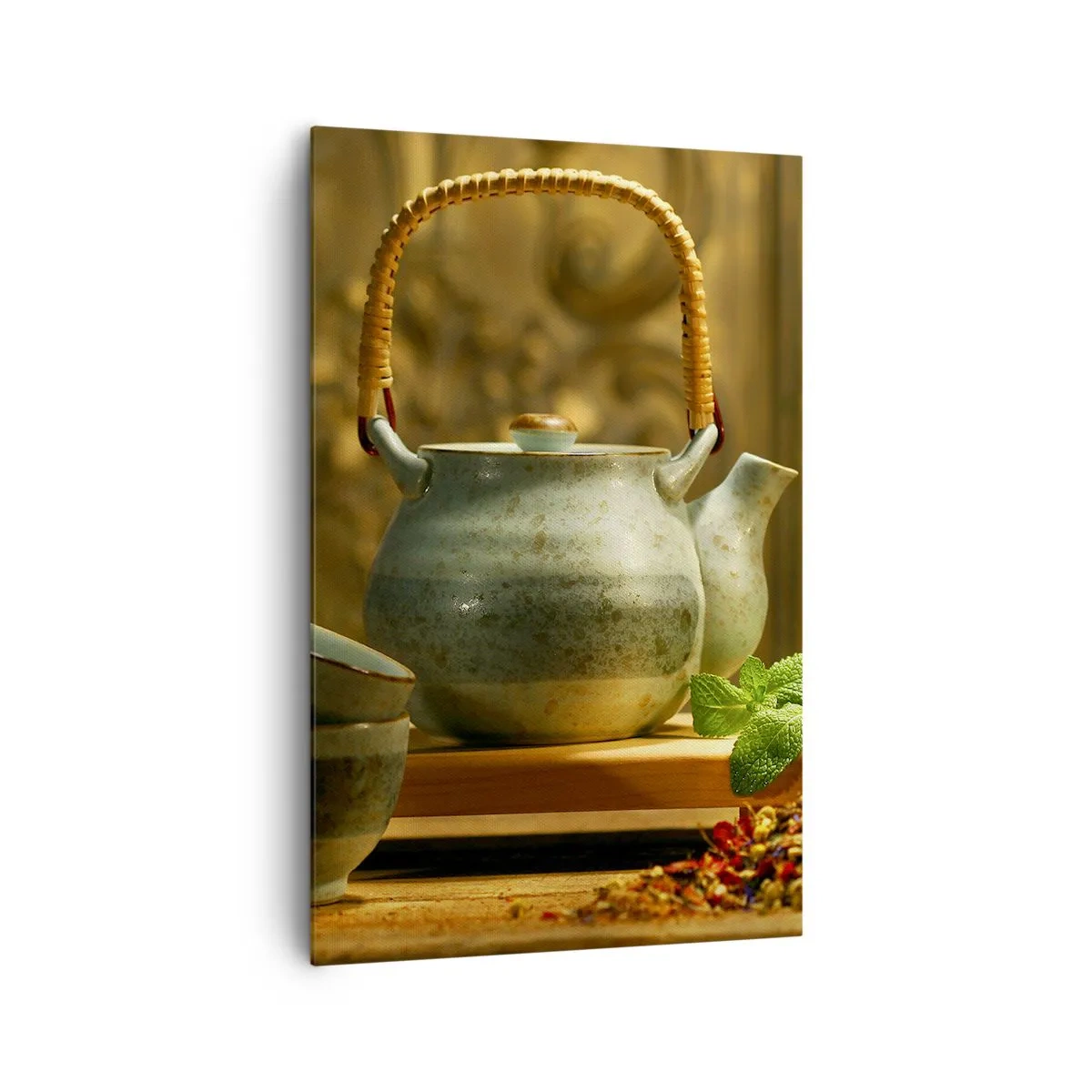Schilderen op canvas - Verhandeling over het drinken van thee - 80x120 cm