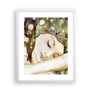 Poster in een witte lijst - Een smaragd-violette droom - 40x50 cm