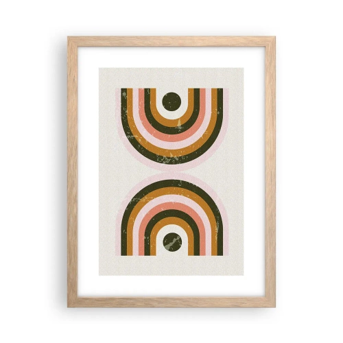 Een poster in een licht eiken lijst - Tweeling abstractie - 30x40 cm