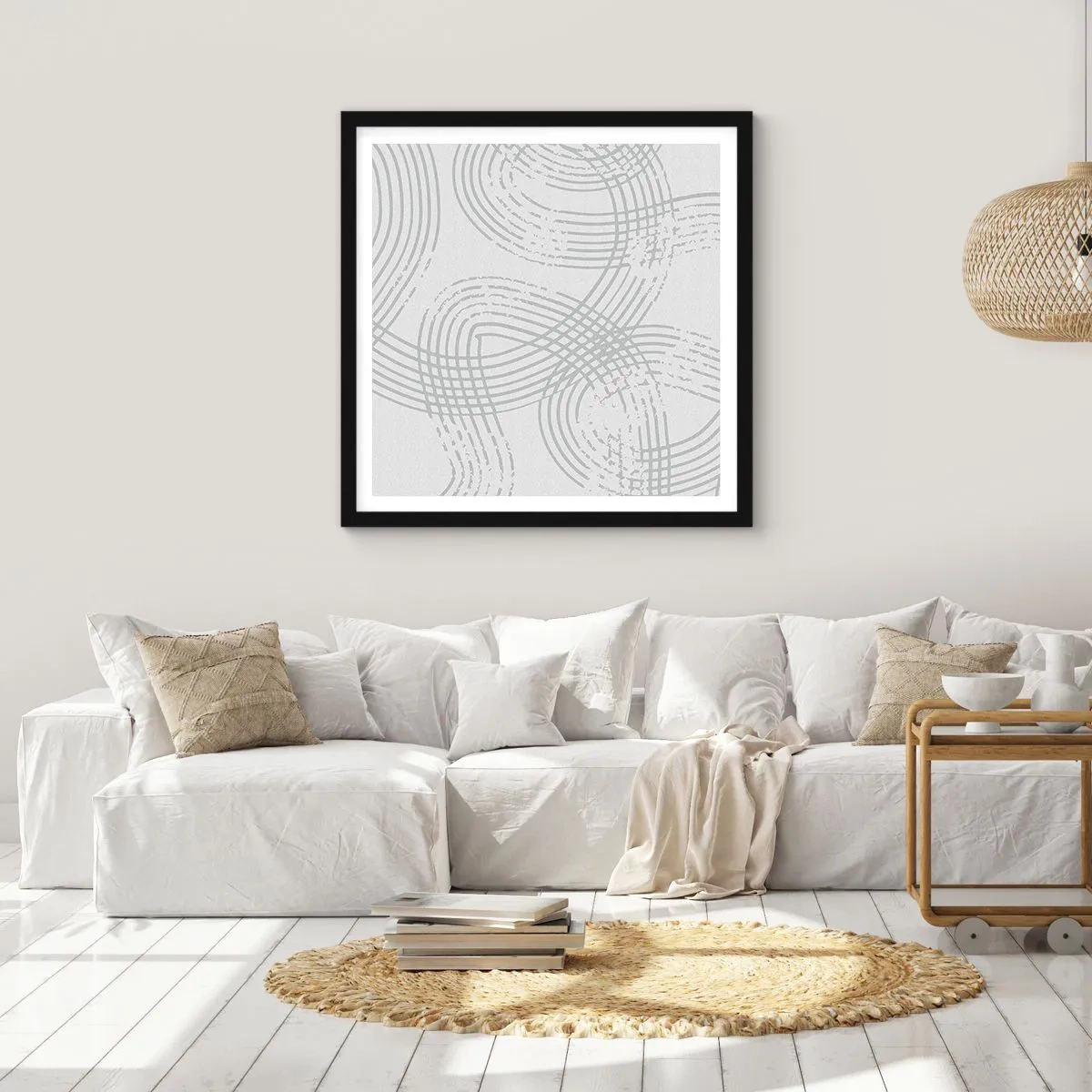 Poster in een zwarte lijst - Er is geen rechte weg - 60x60 cm