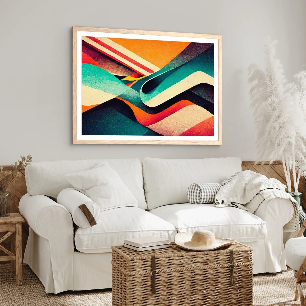 Een poster in een licht eiken lijst - Intensieve compositie - 70x50 cm