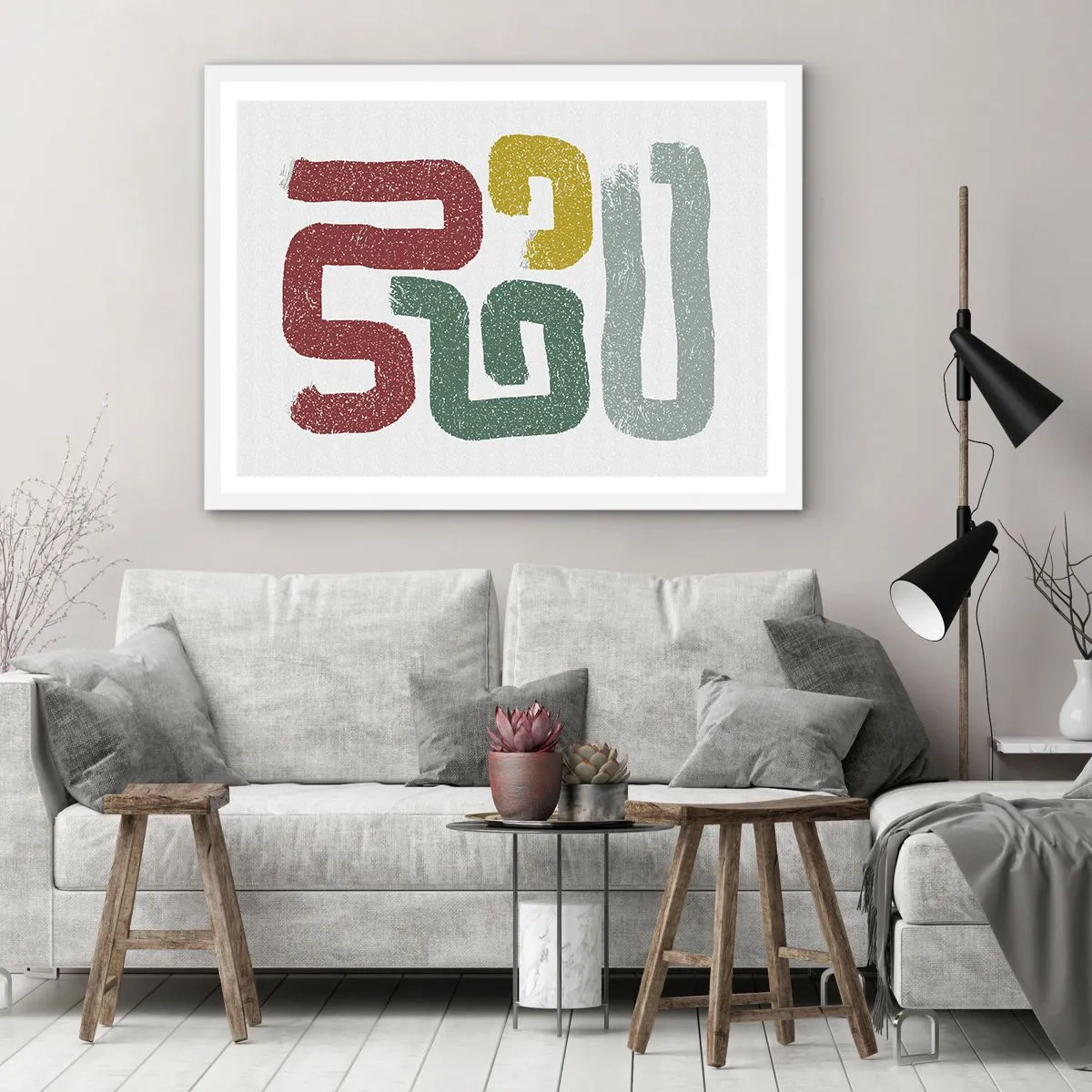 Poster in een witte lijst - In een onbekende taal - 91x61 cm