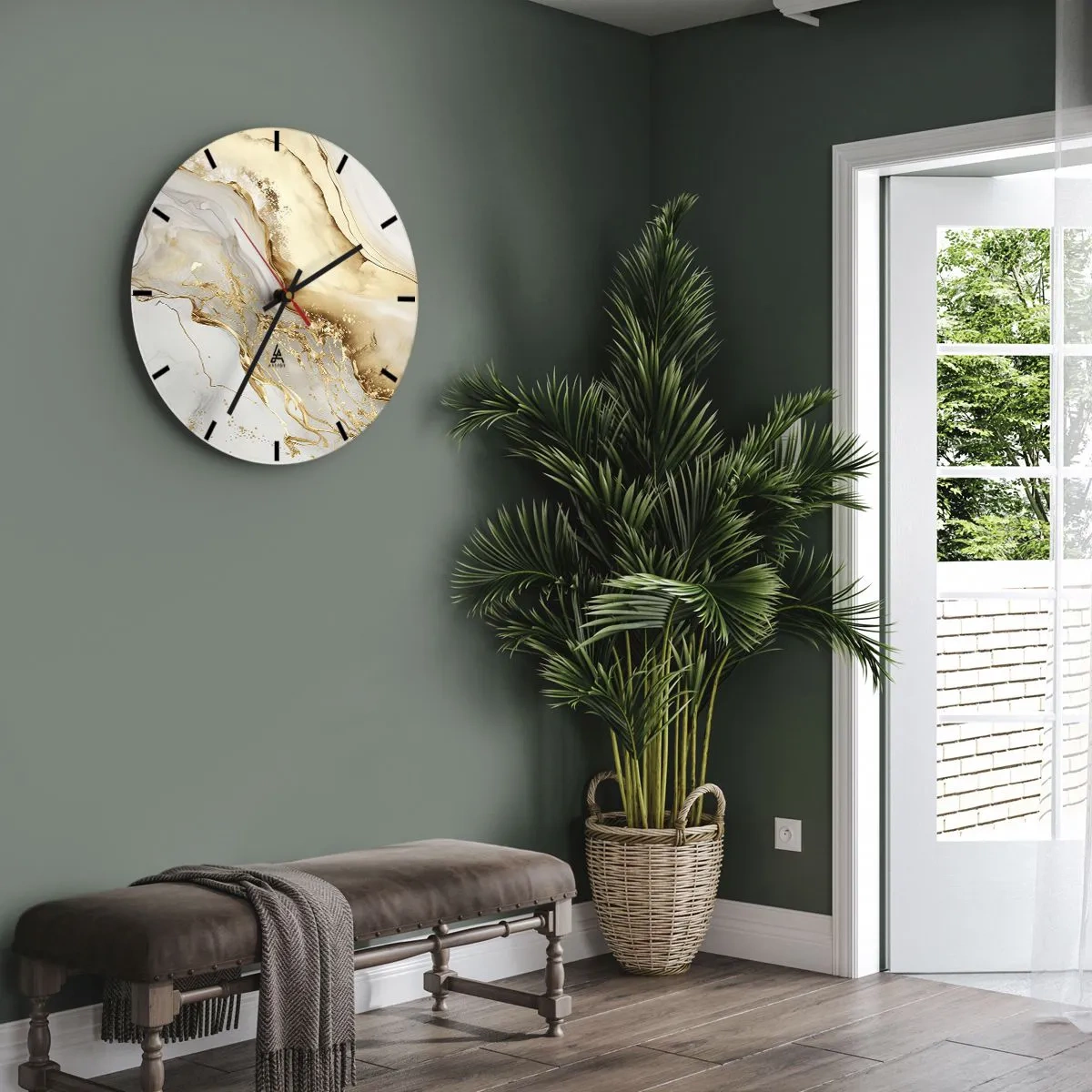 Wandklok - Klok - Abstractie: schoonheid en goedheid - 30x30 cm