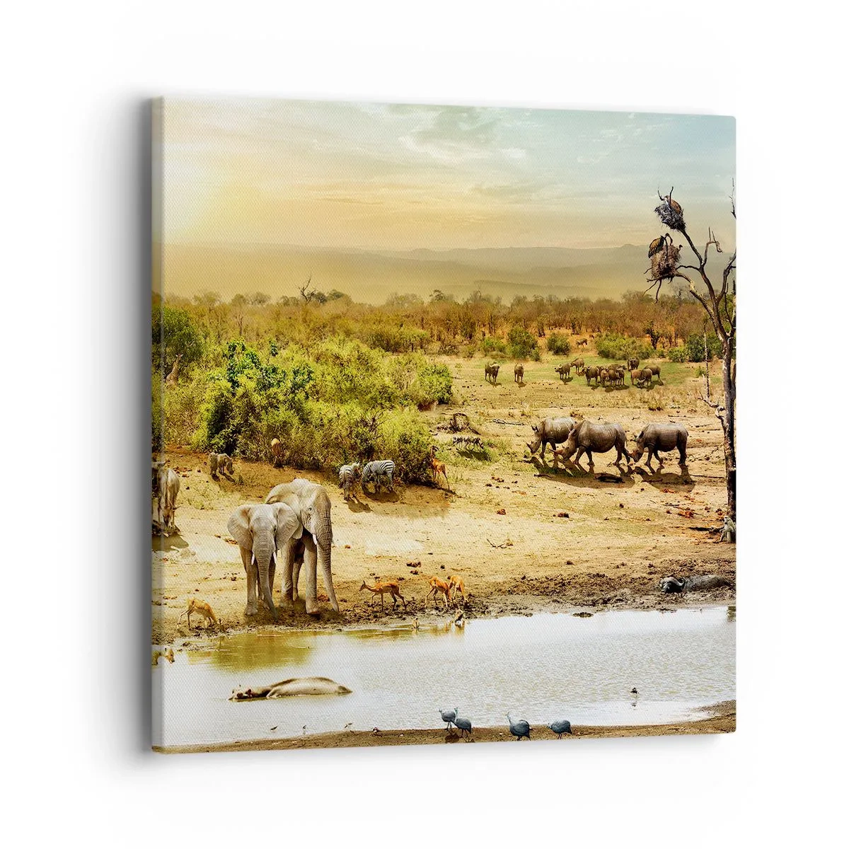 Schilderen op canvas - "Er stroomde een rivier uit Eden …" - 40x40 cm