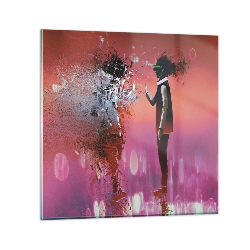 Schilderen op glas - Kun je naar jezelf kijken? - 30x30 cm