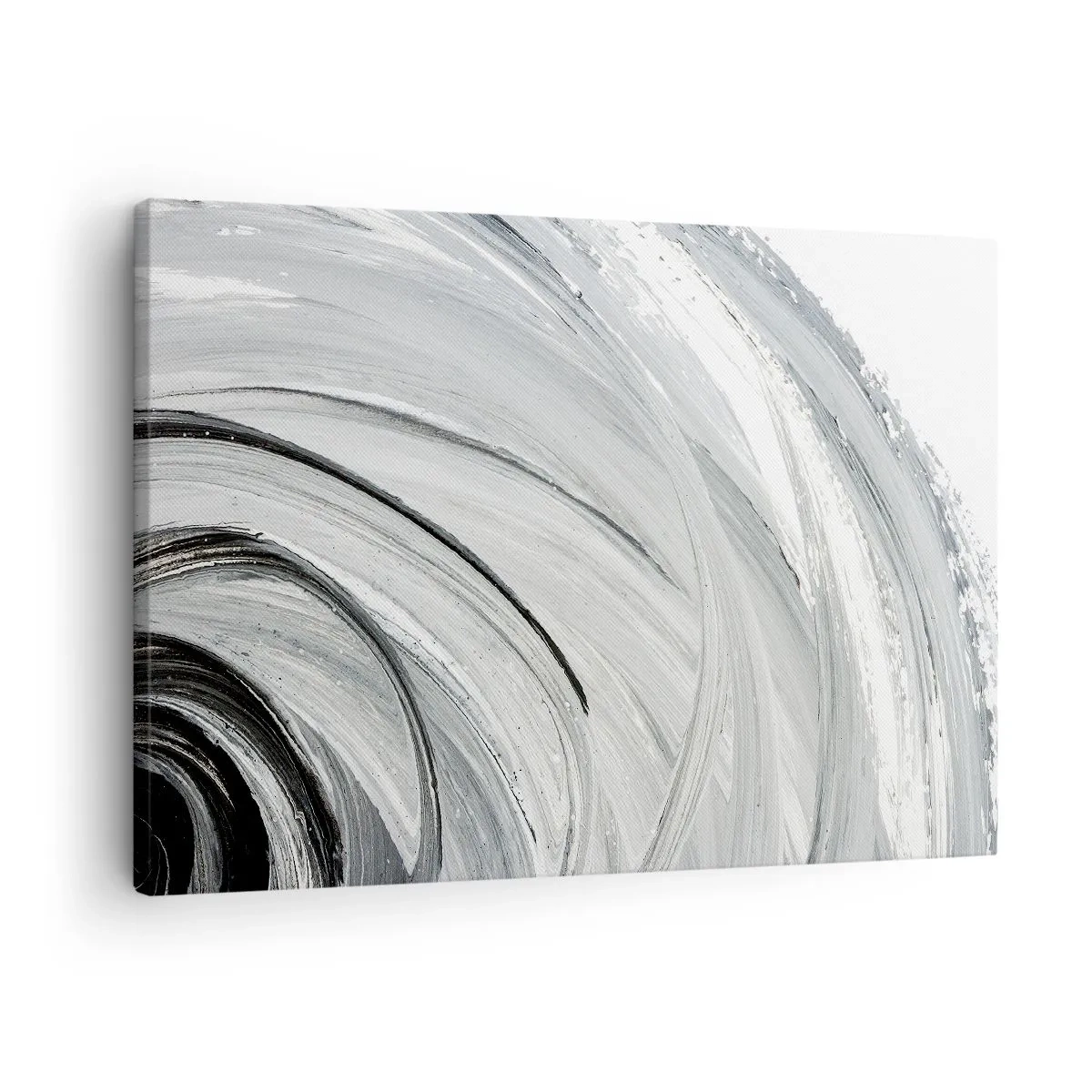 Schilderen op canvas - Een monochrome werveling in tinten grijs en zwart - 70x50cm - Orbitale samenstelling - Moderne wanddecoratie voor woonkamer en slaapkamer ARTTOR