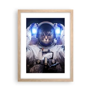 Een poster in een licht eiken lijst - Houston, je hebt een probleem - 30x40 cm