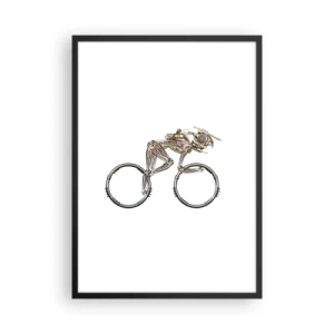 Poster in een zwarte lijst - Een fiets gemaakt van metalen onderdelen - 50x70cm - Een prachtige machine - Moderne wanddecoratie voor woonkamer en slaapkamer ARTTOR