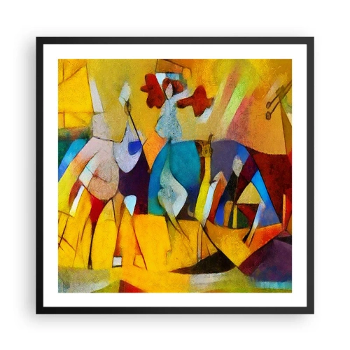 Poster in een zwarte lijst - Zon - leven - vreugde - 60x60 cm